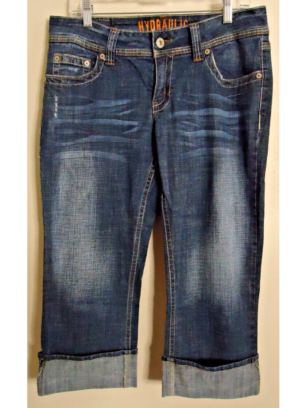 Hydraulic Capri Jeans Juniors Size11/12 Blue Denim Y2K Low Rise Cuffed